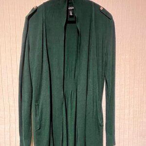White House Black Market Hunter Green Cardigan- Size M